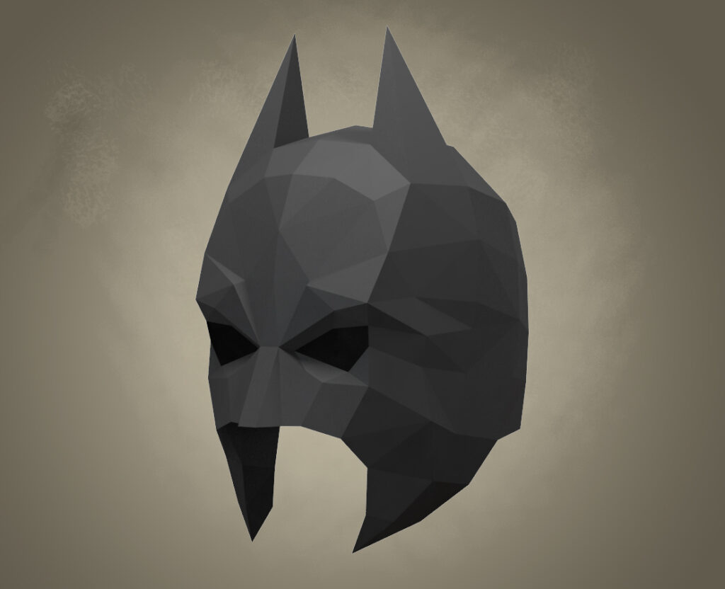 Papercraft Batman-Maske als 3D-Origami