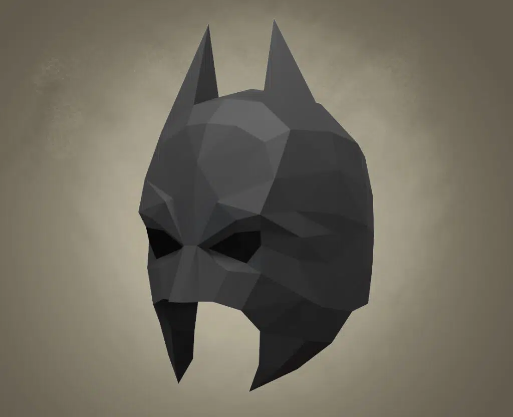 Papercraft de masque de Batman en origami 3D