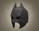 Papercraft Batman mask in 3D origami