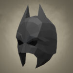 Papercraft Batman mask in 3D origami