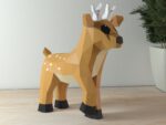 Papercraft di piccolo cervo cartoon in origami 3D