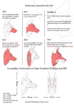 Papercraft doberman head in origami