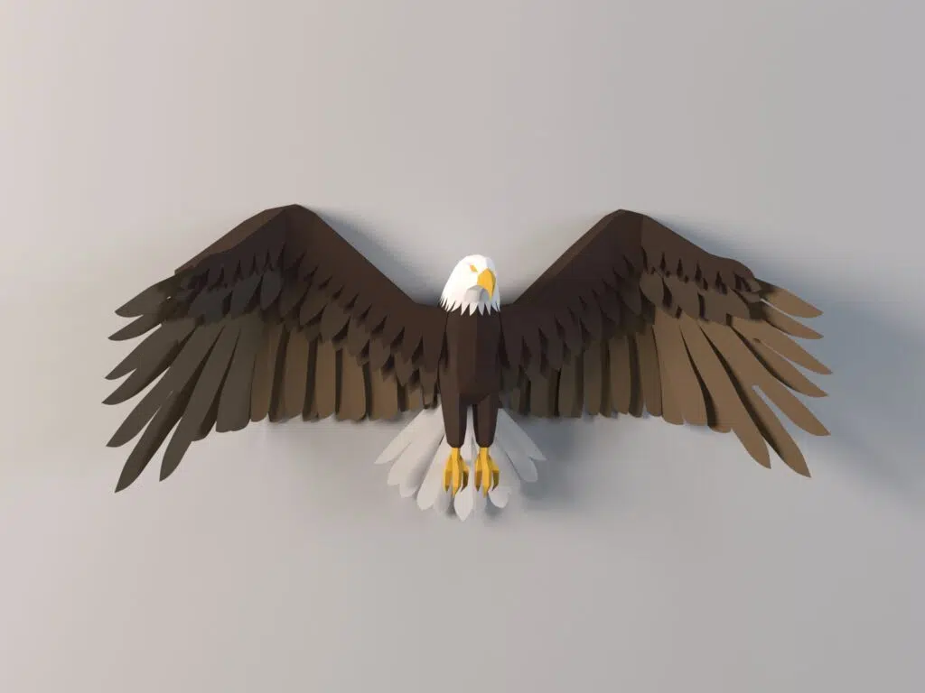 3D Origami Wall Eagle Papercraft, view 2