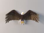 Papercraft eagle in 3D origami