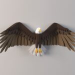 Papercraft eagle in 3D origami