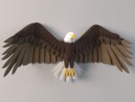 Papercraft eagle in 3D origami