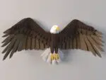 3D Origami Wall Eagle Papercraft, detail