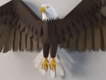 Papercraft eagle in 3D origami