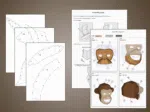 Natural Kraft 3D Origami Monkey Mask Papercraft