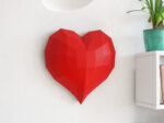 Papercraft de decoración mural en forma de corazón en origami 3D