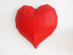 Papercraft de decoración mural en forma de corazón en origami 3D