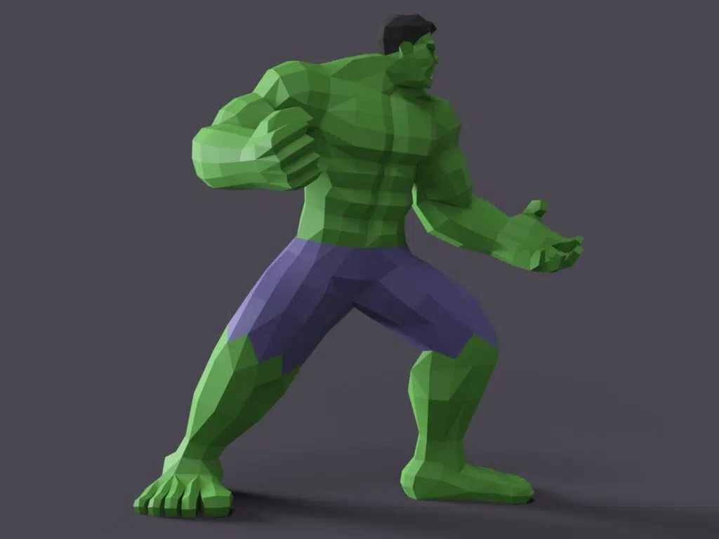 3D Origami Hulk Papercraft, detail