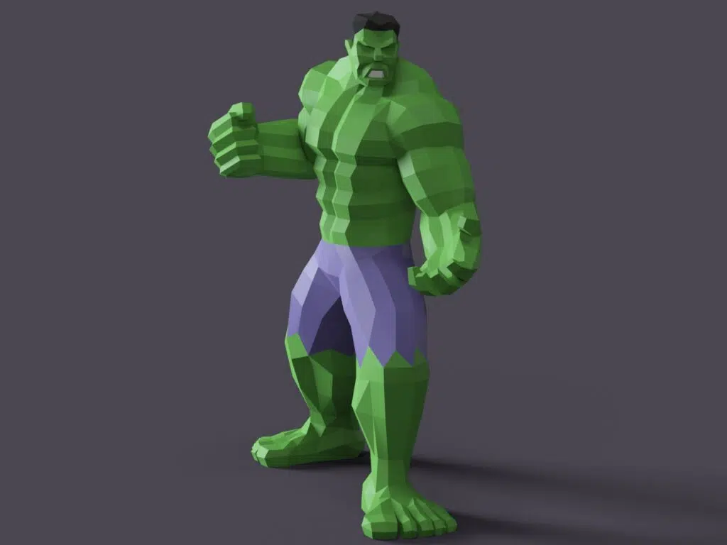 3D Origami Hulk Papercraft, 3D model