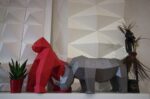 Papercraft di rinoceronte in origami 3D