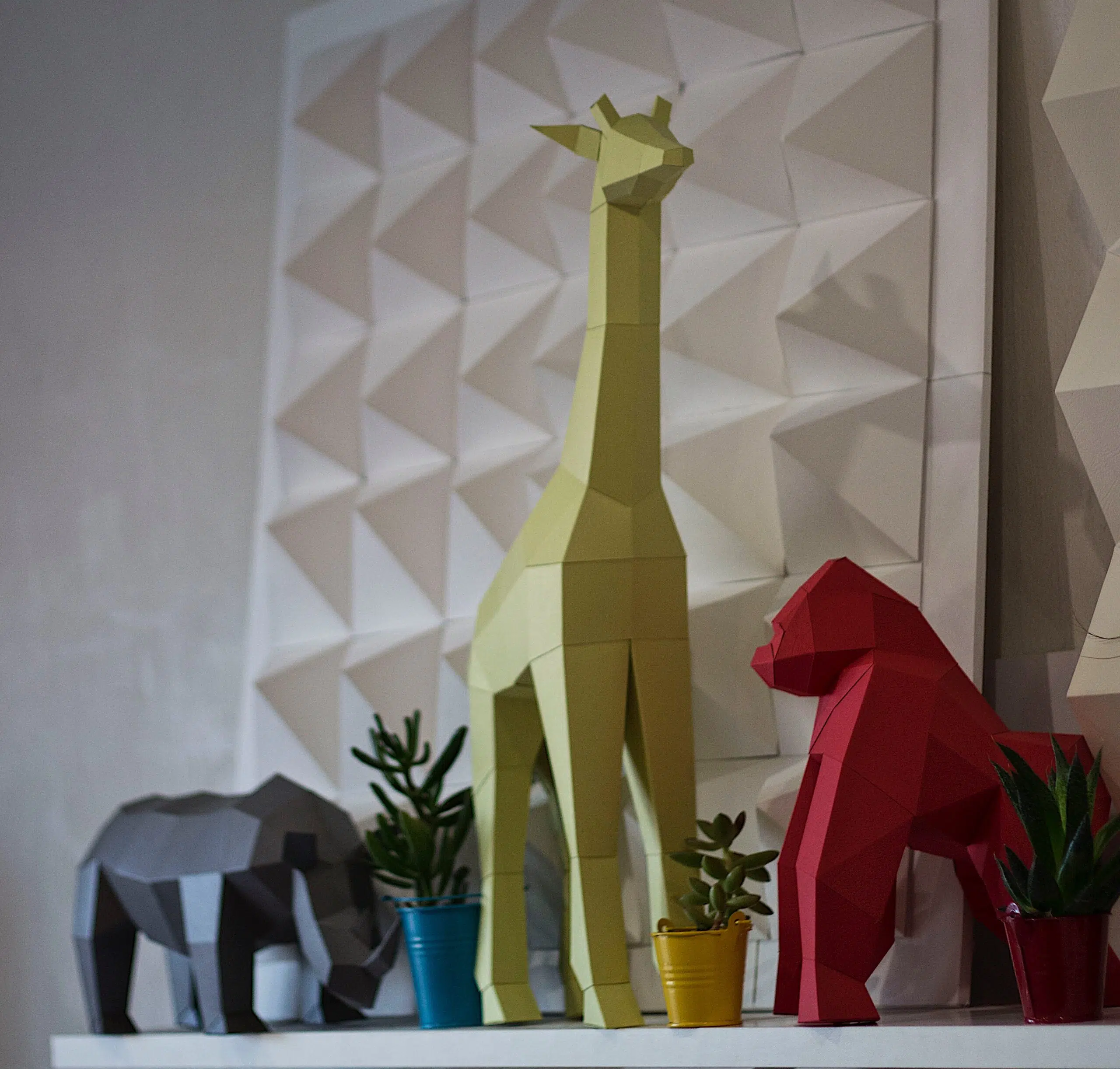 Papercraft di piccolo gorilla in origami 3D, modello 3D
