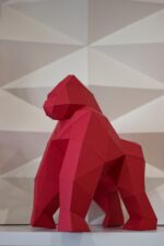 Papercraft de petit gorille en origami 3D