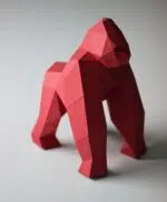 Papercraft de petit gorille en origami 3D