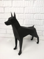 Papercraft Doberman in 3D origami