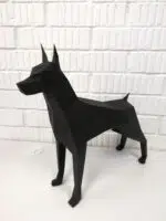 Dobermann 3D origami papercraft, weergave 9