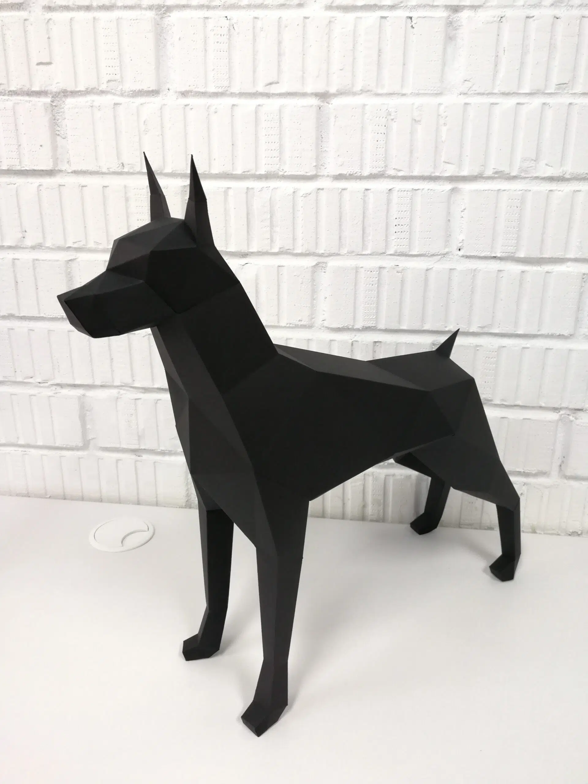 Dobermann 3D origami papercraft, weergave 9