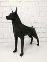 Papercraft Doberman in 3D origami