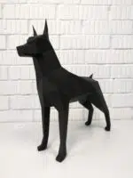 Dobermann 3D origami papercraft, weergave 7