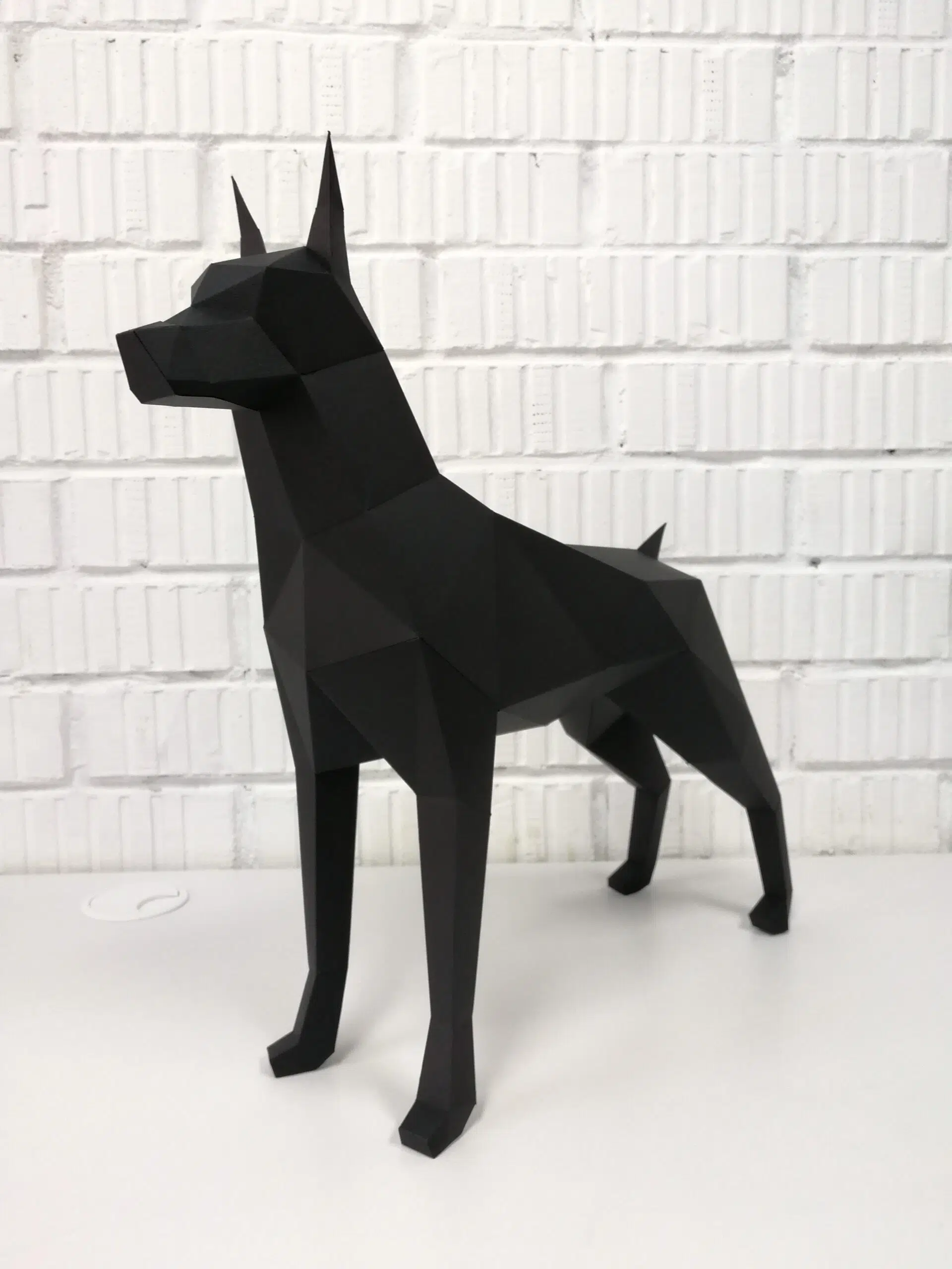 Dobermann 3D origami papercraft, weergave 7