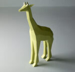 Papercraft African giraffe in 3D origami