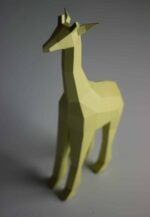 Papercraft African giraffe in 3D origami