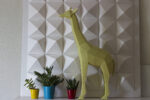 Papercraft African giraffe in 3D origami