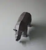 3D Origami Papercraft of a Small African Rhinoceros, view 2