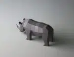 3D Origami Papercraft of a Small African Rhinoceros, detail