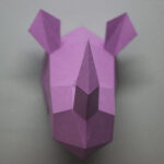 Papercraft Nashornkopf in 3D-Origami