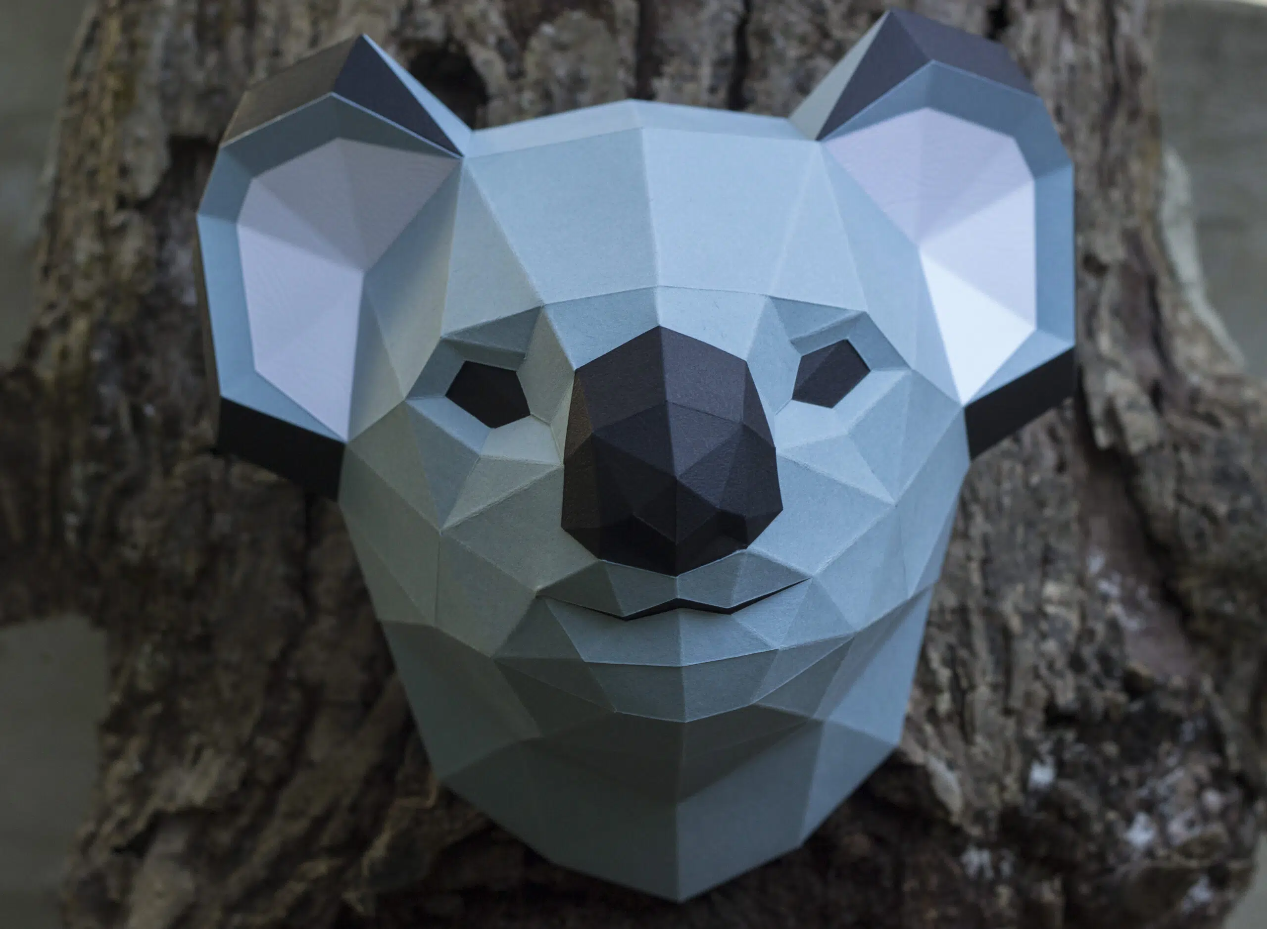 Papercraft koala head in 3D origami Papercraft koala head in 3D origami