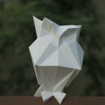 Papercraft owl in 3D origami