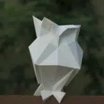 Uil in papercraft 3D met hoed - decoratieve sculptuur, weergave 9