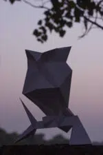 Uil in papercraft 3D met hoed - decoratieve sculptuur, weergave 8
