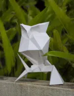 Uil in papercraft 3D met hoed - decoratieve sculptuur, weergave 2