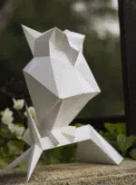 Uil in papercraft 3D met hoed - decoratieve sculptuur, weergave 5