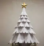 Besneeuwde kerstboom papercraft in 3D-origami, 3D-model