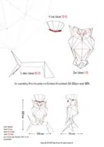 Uil in papercraft 3D met hoed - decoratieve sculptuur, weergave 3