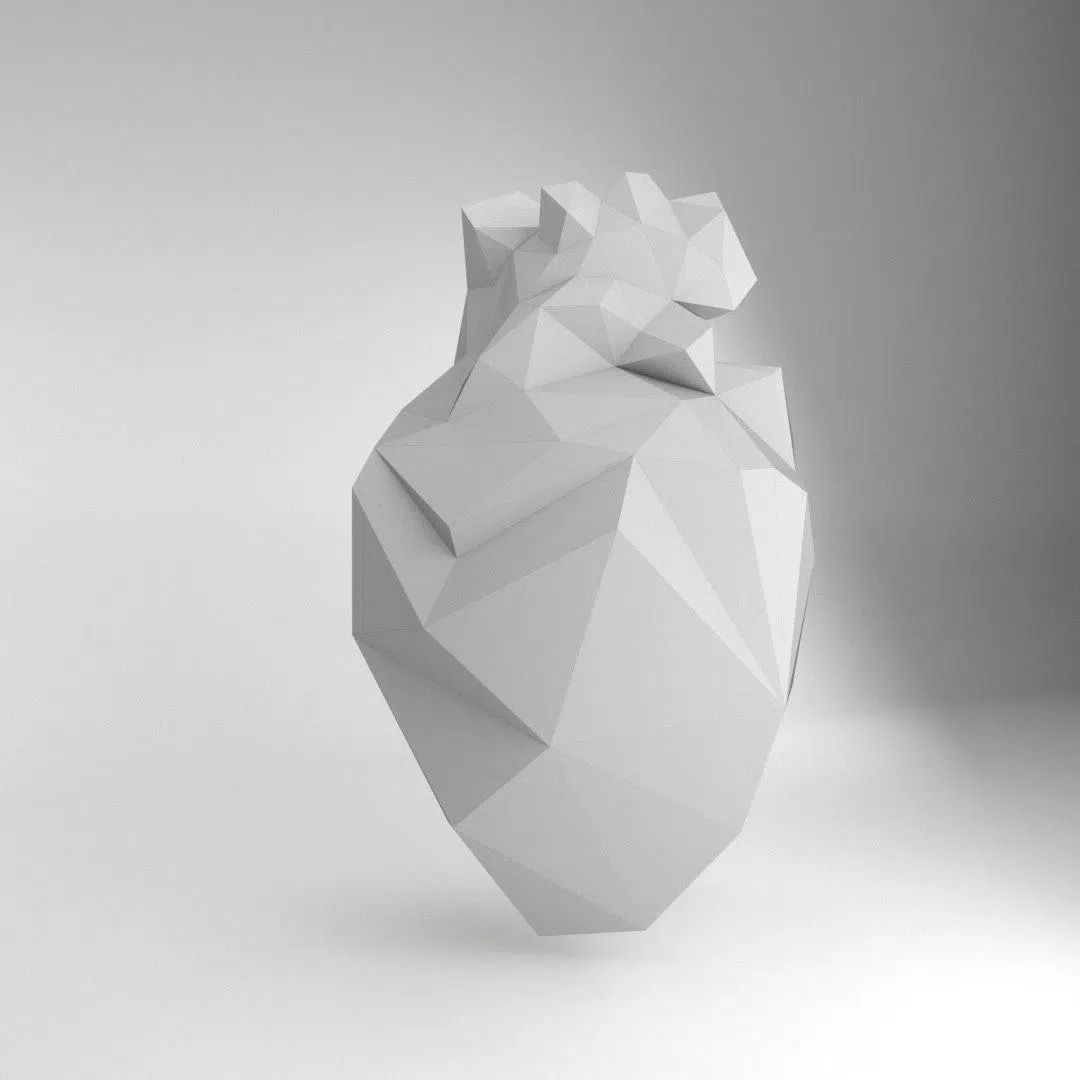 Origami 3D hart van ijs, weergave 4