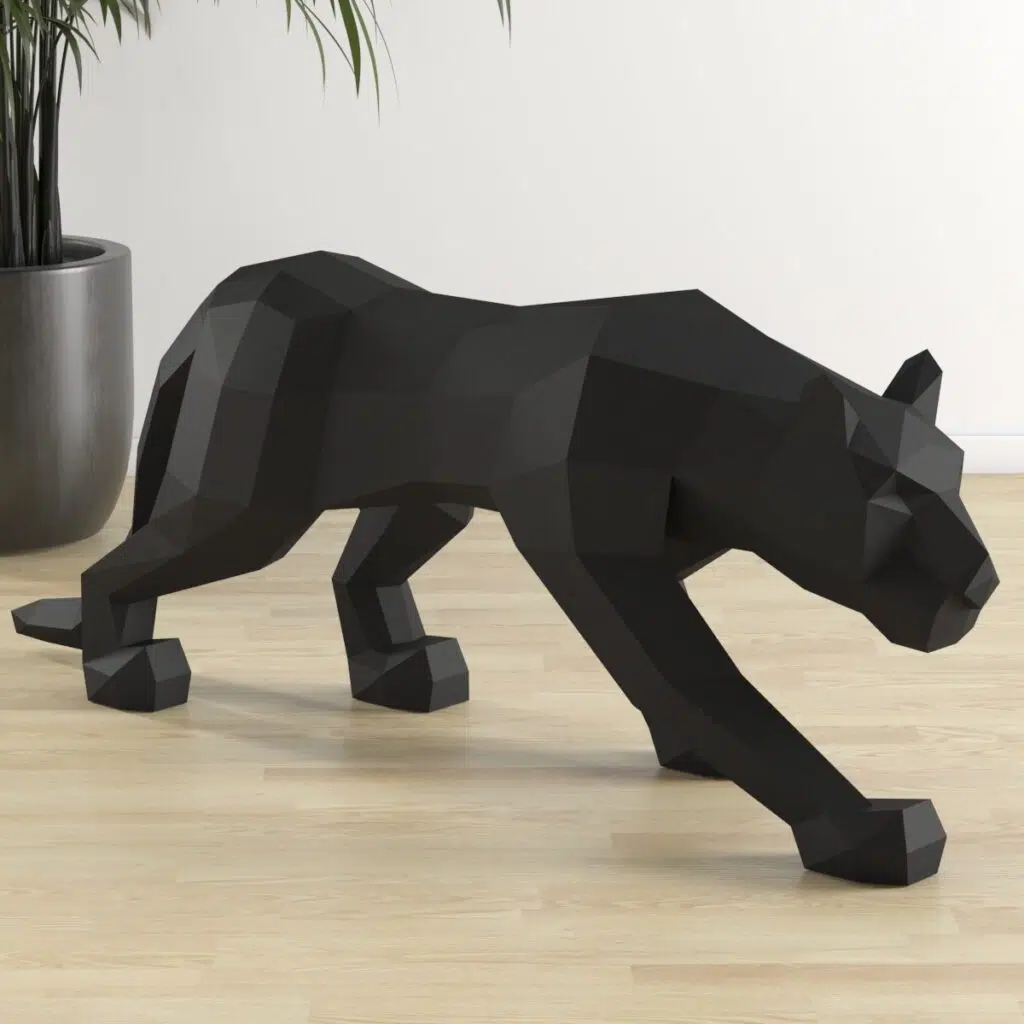 Papercraft-Panther als 3D-Origami