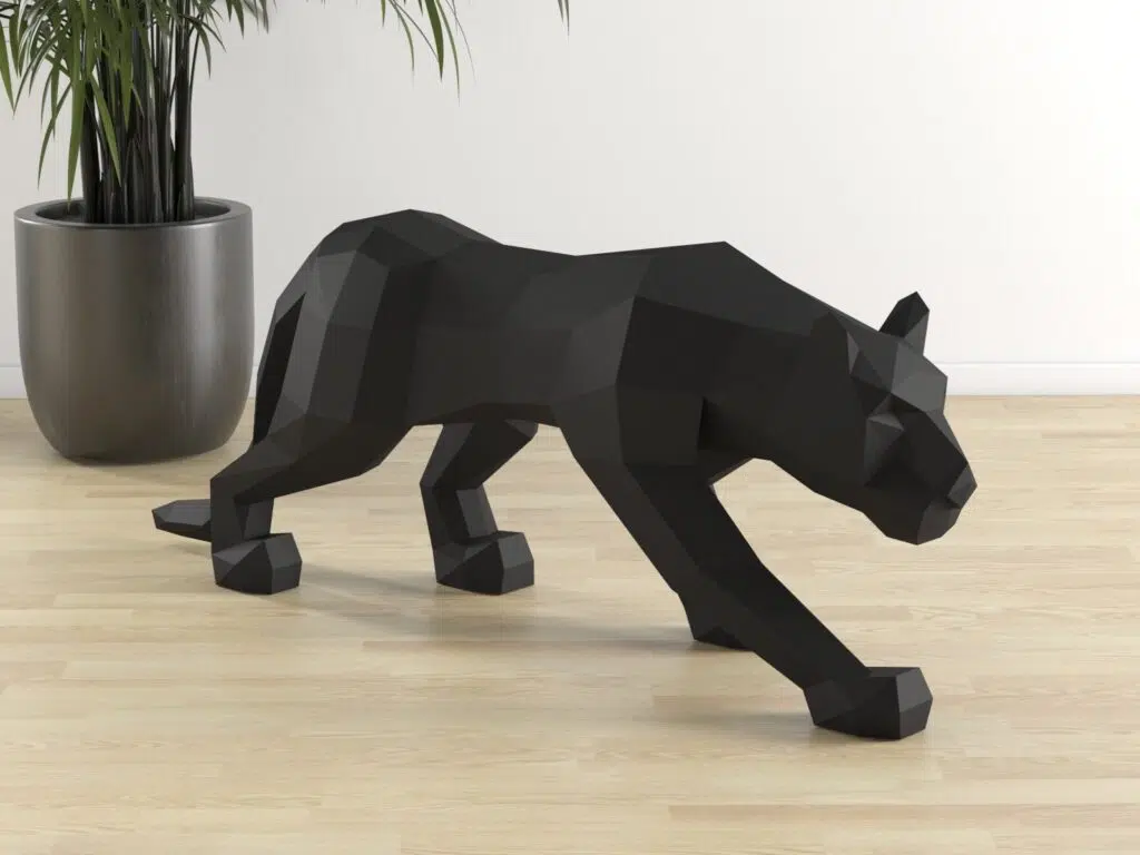 3D Origami Panther Papercraft, view 2