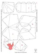 Origami 3D neushoornkop in papier, weergave 9