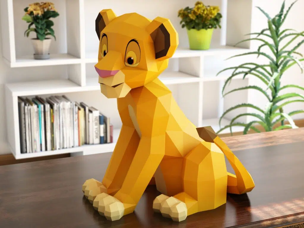 Papercraft di Simba de Il Re Leone in origami 3D