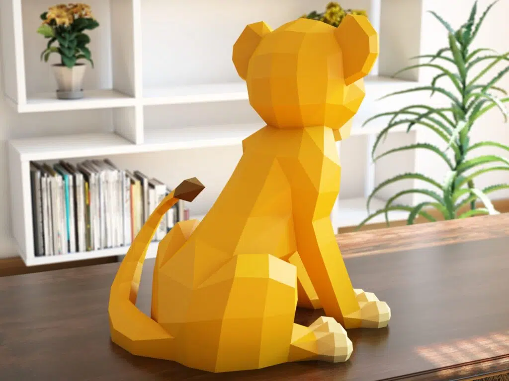Papercraft di Simba de Il Re Leone in origami 3D