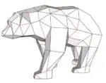 Papercraft urso em movimento em origami 3D