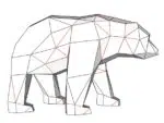 Papercraft urso em movimento em origami 3D