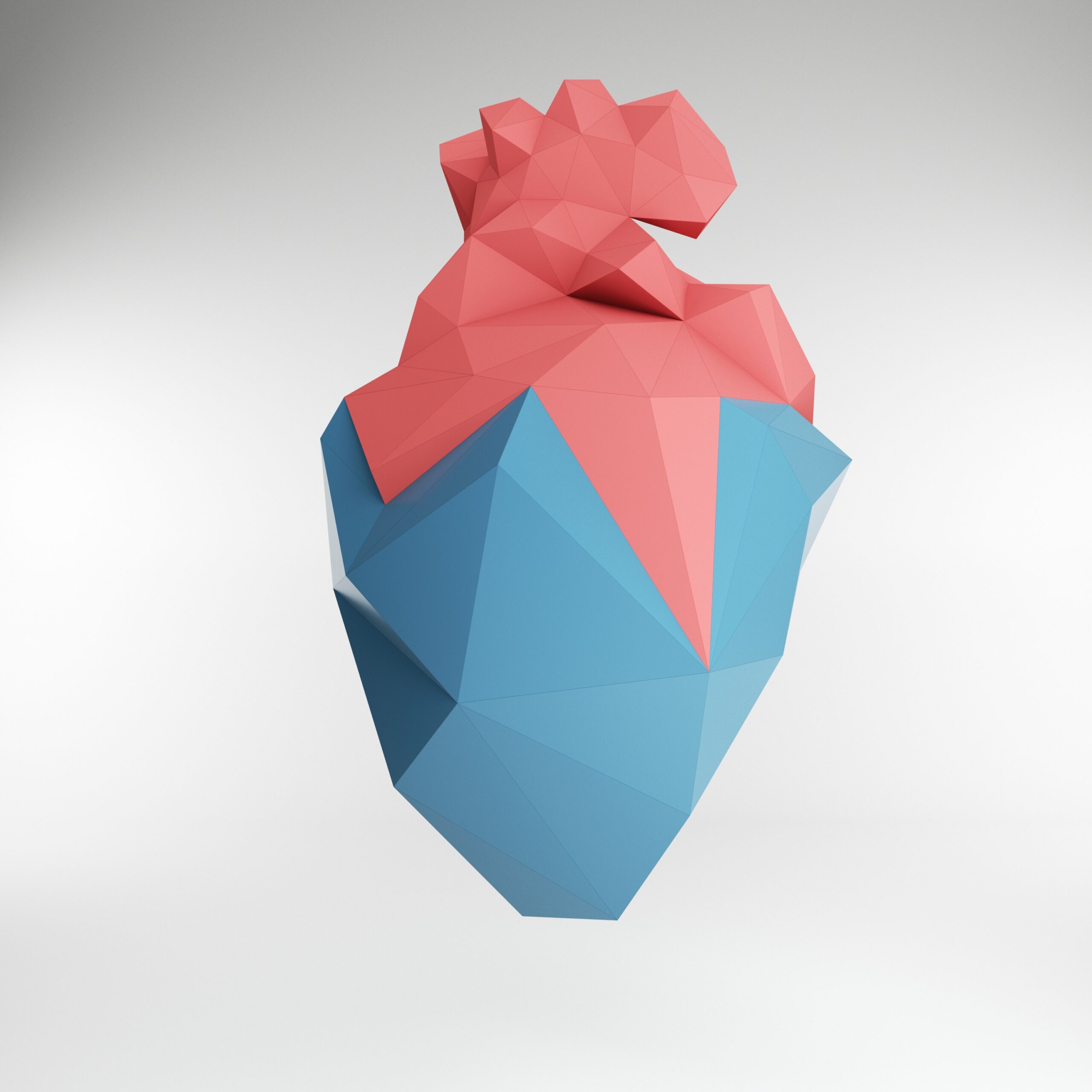 Papercraft ice heart in origami Papercraft ice heart in origami